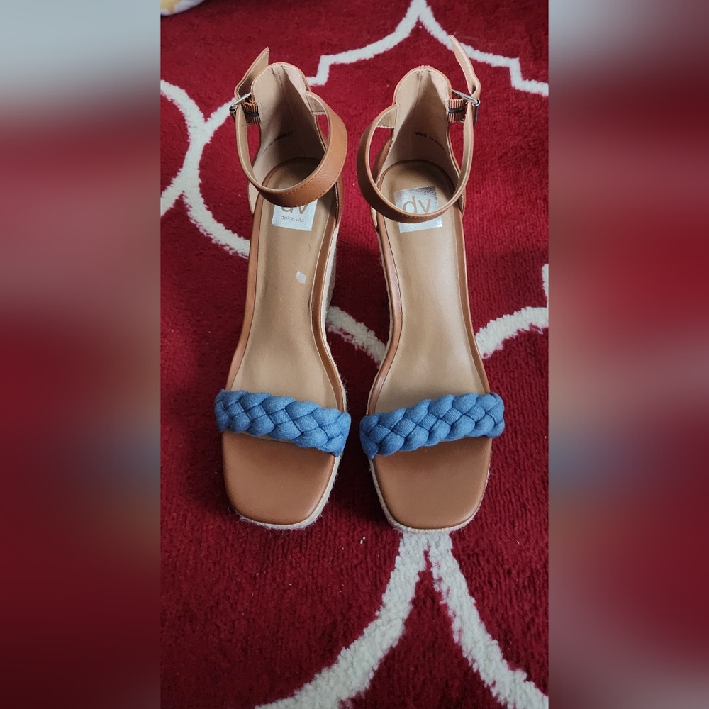 Dolce Vita Braided Denim Wedge size 10